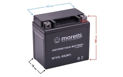 АККУМУЛЯТОР MORETTI AGM (GEL) MTX5L-BS