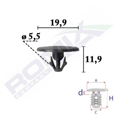 Клипса штифт защита под двигатель к lexus toyota фото №1