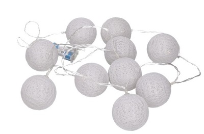 Cotton balls jasnoszare lampki girlanda 6cm