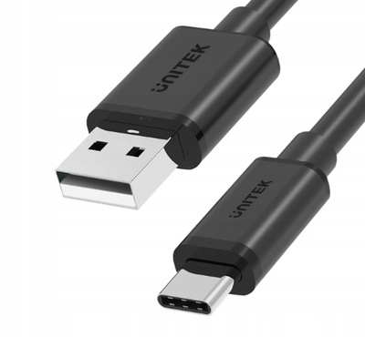 UNITEK Kabel USB-A 2.0 na USB-C charge czarny 1m