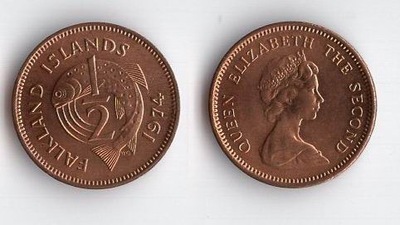 FALKLANDY BRYTYJSKIE 1974 1/2 PENNY