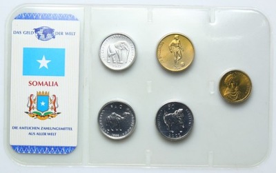 Somalia - zestaw SET MONET - 5 monet - w blistrze - RZADSZE - UNC