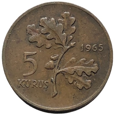 87108. Turcja - 5 kuruszy - 1965r.