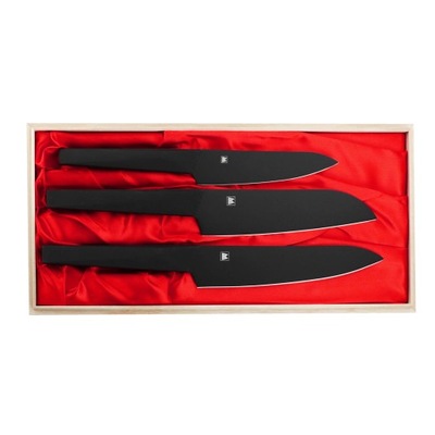 SATAKE Black Zestaw 3 Japońskich noży + Pudełko