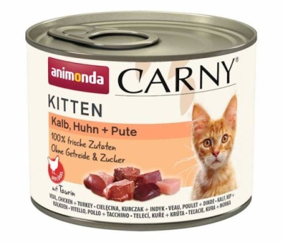 ANIMONDA CARNY KITTEN INDYK CIELĘCINA KURA 200G