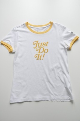NIKE Biały t-shirt z logo + napis JUST DO IT XS