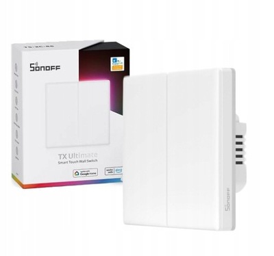 SONOFF TX T5 2C INTELIGENTNY DOTYKOWY WŁĄCZNIK ŚCIENNY LED WIFI 2-KANAŁOWY