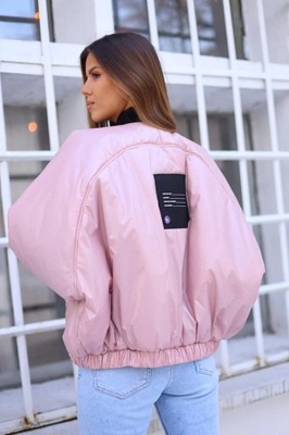 Kurtka bomberka oversize streetwear różowa