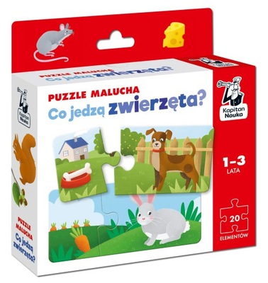 PUZZLE MALUCHA CO JEDZĄ ZWIERZĘTA? KAPITAN NAUKA (PUZZLE)