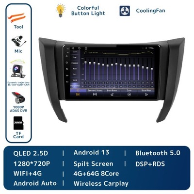 PARA NISSAN NAVARA FRONTIER NP300 4 D23 2014-2021 RADIO DE AUTOMÓVIL BEZPRZEWODOWY CARPLAY  