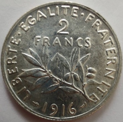 0689 - Francja 2 franki, 1916 ag
