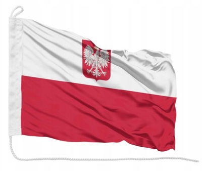 Flaga Polska z Godłem na Jacht 45x30 CM BANDERA