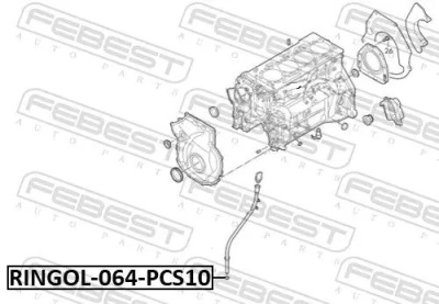 Febest ringol-064-pcs10 ущільнення, щуп рівня оливи фото №1