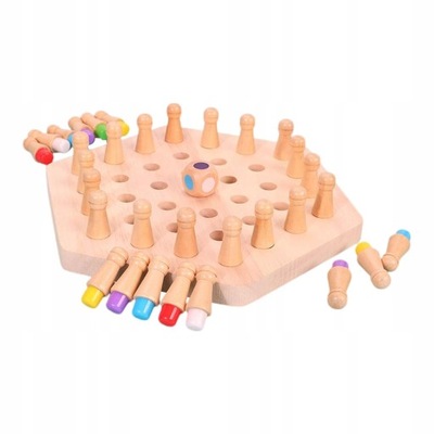 Drewniane szachy z pamięcią Montessori na 36 sztuk