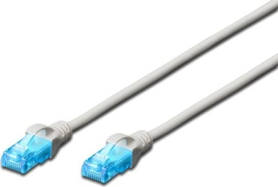 Kabel krosowy patchcord U/UTP kat. 5e szary 10m