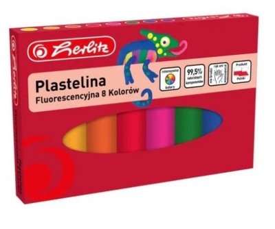 Plastelina HERLITZ fluorescencyjna 8 kolorów
