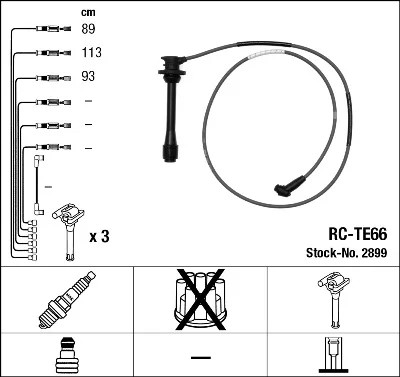 JUEGO TUBOS DE ENCENDIDO NGK 2899  