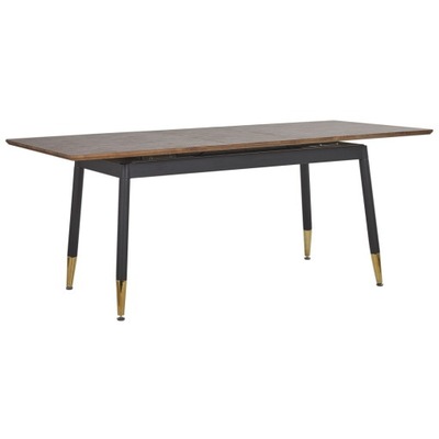 Stół do jadalni rozkładany 160/200 x 90 cm ciemne drewno z czarnym CALIFORN