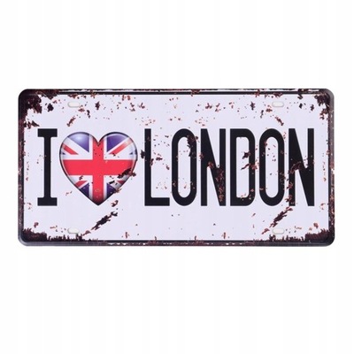 Vintage plakietka emaliowana Retro I Love London