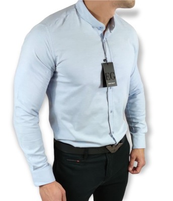 Koszula slim fit ze stójką błękitna EGO01 - 3XL