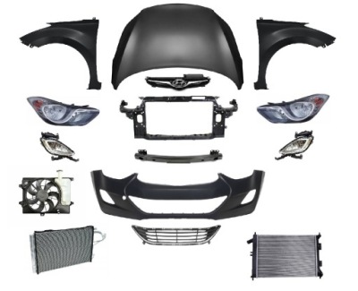 Elantra 10-16 перед бампер капот pas крила фото №1