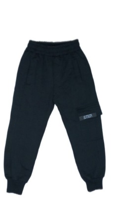 Spodnie dresowe bojówki, bawełniane, dla chłopaka, rozmiar: 104/110