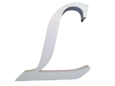 Litera drewniana ozdobna 18cm - L