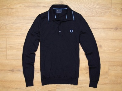 FRED PERRY_100% MERINO WOOL_ORYGINALNY MĘSKI SWETER WEŁNIANY_S