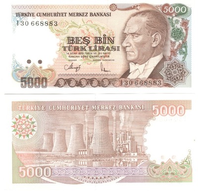 TURCJA 5000 LIRASI 1970 rok UNC