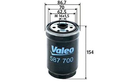 VALEO FILTRO COMBUSTIBLES - DIESEL RENAULT TRAFIC 2.1 DIESEL 7 1983-2 1989  