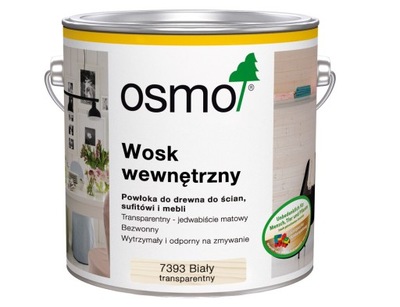 OSMO Wosk Wewnętrzny BIAŁY TRANSPARENT 7393 0,75L