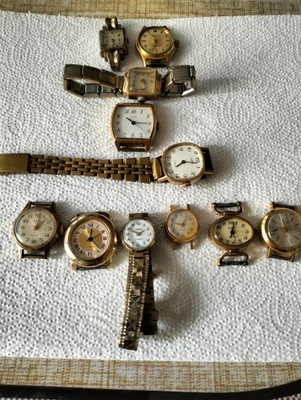 Zegarki do naprawy lub na części złocone