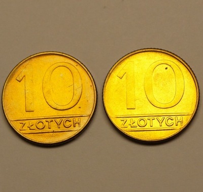 10 zł złotych 1989-90. 2 szt. Piękna mennicza