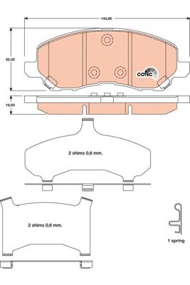 TRINKELĖS STABDŽIŲ PRIEK. CHRYSLER SEBRING 07- CITROEN C4 12- JEEP COMPASS 10- 