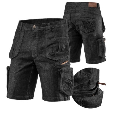 NEO SHORT SPODENKI ROBOCZE JEANWITH DENIM BLACK JEANSOWE 81-273 SIZE WITH  