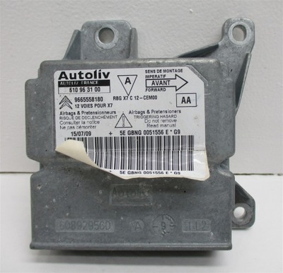 Датчик модуль подушка безпеки citroen c5 iii x7 9665558180 фото №1