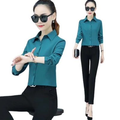 White black Office Shirt Fashion Slim Long Sleeve