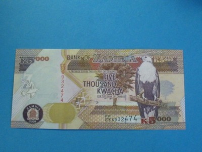 Zambia Banknot 5000 Kwacha 2008 UNC P-45d