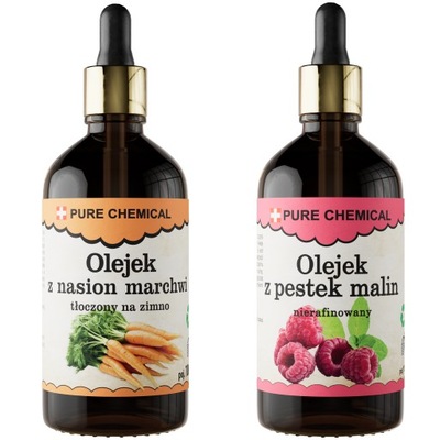 OLEJKI DO OPALANIA OLEJ Z NASION MARCHWII 100ml OLEJEK Z PESTEK MALIN 100ml