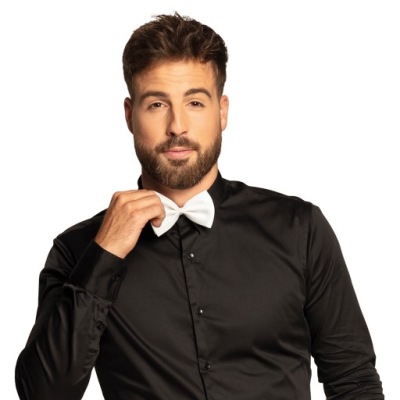 Muszka biała na gumkę