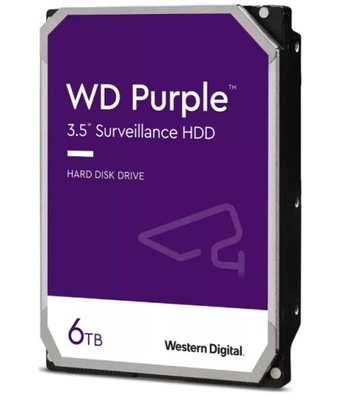 Dysk twardy WD Purple 6TB HDD SATA 3,5" DO MONITORINGU CCTV WD64PURZ