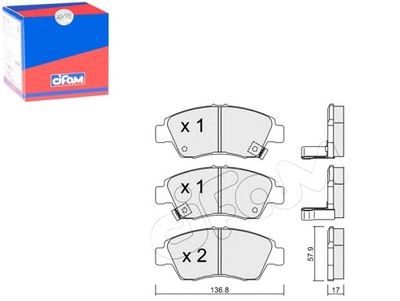 КОЛОДКИ ТОРМОЗНЫЕ HONDA CIVIC 91-01 ПЕРЕД CIFAM