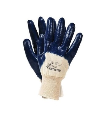 Rękawice nitrylowe niebieskie biały mankiet 1para