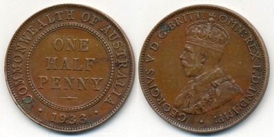 Australia Half Penny - 1933r ... Monety
