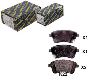 Japanparts pa-k22af набір гальмівних колодок гальмівних, гальма дискові фото №1