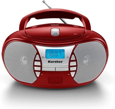 Karcher RR 5025-R przenośne radio CD (odtwarzacz CD, radio FM) czarwony