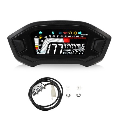 Motocyklowy prędkościometr LCD cyfrowy obrotomierz obrotometr RPM 5H