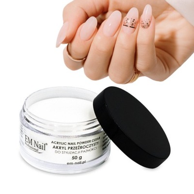 EM Nail Paznokcie Akryl Puder Proszek 50g Clear