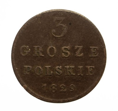Mikołaj I 1825-55,3 grosze polskie 1829FH,Warszawa