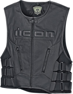 ICON REGULATOR kamizelka skóra czarna swat 2XL/3XL